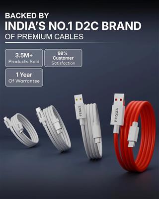 FEDUS 80W USB A to Type C SuperVOOC Fast Charging Cable - 1M Red