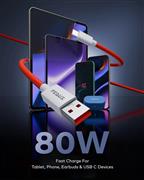 FEDUS 80W USB A to Type C SuperVOOC Fast Charging Cable - 1M Red