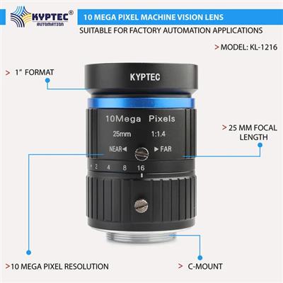 25 MM 10 MP Precision-Inspection Machine Vision Lens for 1-Inch Industrial Camer