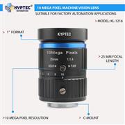 25 MM 10 MP Precision-Inspection Machine Vision Lens for 1-Inch Industrial Camer