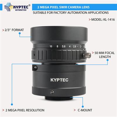 50 MM SWIR Camera Lens for 900–1700 nm Industrial Infrared Inspection | 2 MP C-M