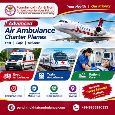 Panchmukhi Emergency Air Ambulance in Hyderabad- Timely Medical Journey arranged