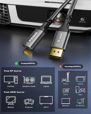 FEDUS DisplayPort to HDMI Adapter Cable