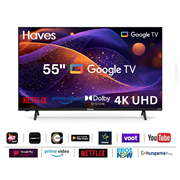 Haves 55-Inch 4K UHD Google TV Frameless with Voice Remote.