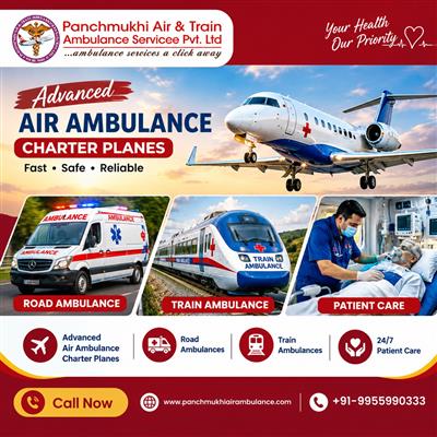 Panchmukhi Hi tech Air Ambulance in Delhi - Quick Retrieval arranged on time