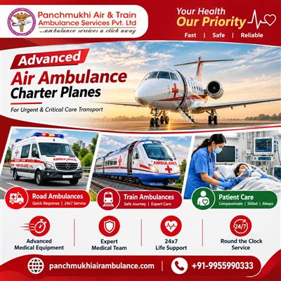 Panchmukhi Air Ambulance from Kolkata – never compromise with your safety