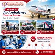 Panchmukhi Emergency Air Ambulance in Guwahati - Bed-to-Bed Air Ambulance