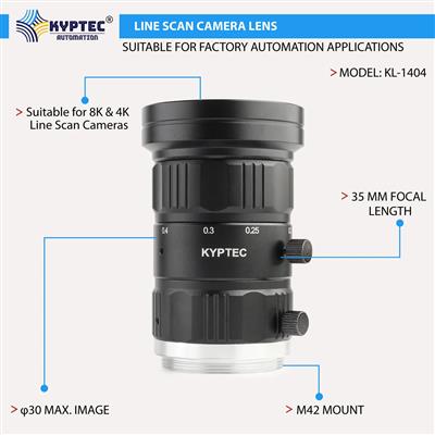 35 MM 8K / 4K Line Scan Camera Lens for High-Speed Industrial Inspection | M42 M
