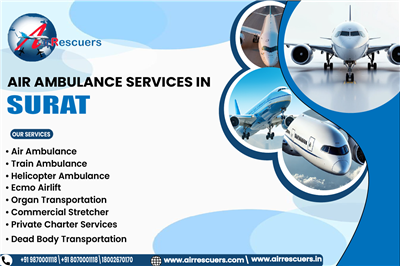 air ambulance near Surat airport | Air Rescuers