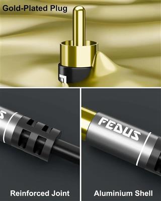 FEDUS 3 RCA Male to 3 RCA Male Double Shielded cable - 1.5 Meter