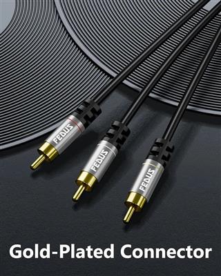 FEDUS 3 RCA Male to 3 RCA Male Double Shielded cable - 1.5 Meter