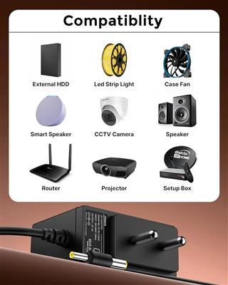 FEDUS 5V 1A DC Power Adapter for Set Top Box, CCTV, Router