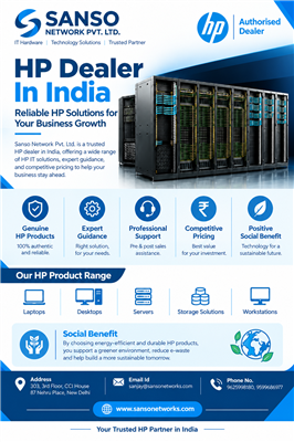 HP Dealer in India – Reliable IT Hardware Solutions by Sanso Network
