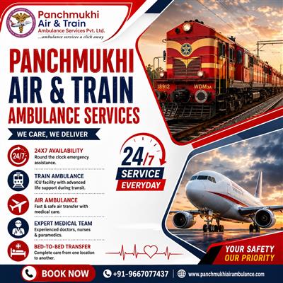 Panchmukhi Train Ambulance from Lucknow- associated with immediate response