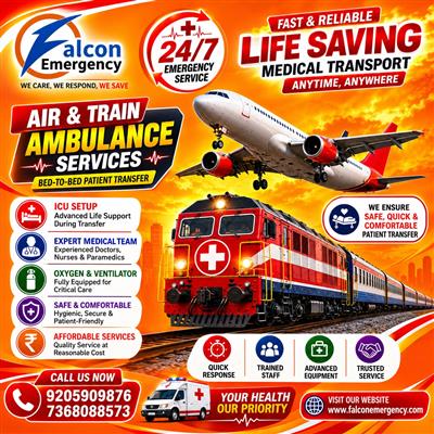 Falcon Emergency Hi Tech Train Ambulance in Ranchi- proper safety over longer