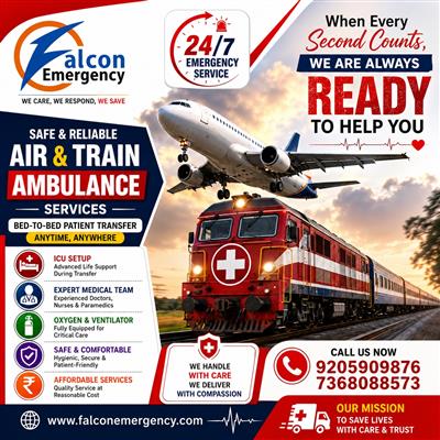 Falcon Train Ambulance Cost from Mumbai- budgeted solution offered during emerge
