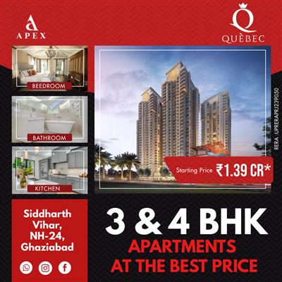 3Bhk & 4Bhk by  Apex Quebac  In Siddharth Vihar,Ghaziabad