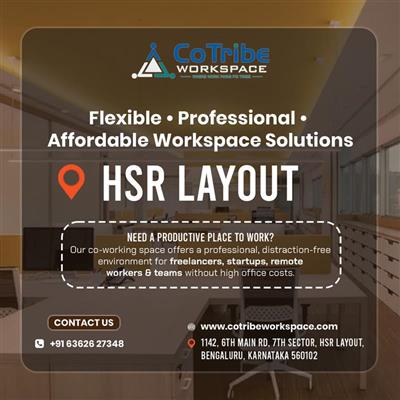 Best Coworking space for rent in HSR Layout | CoTribe Workspace
