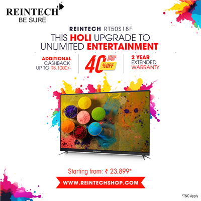 Reintech 127cm [50 Inches] 4k Ultra HD Smart Android [RT50S18F] LED TV