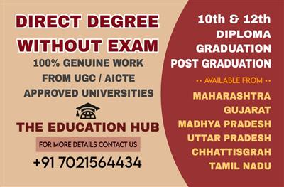 Direct Degree 10th,12th, Graduation Call 7021564434