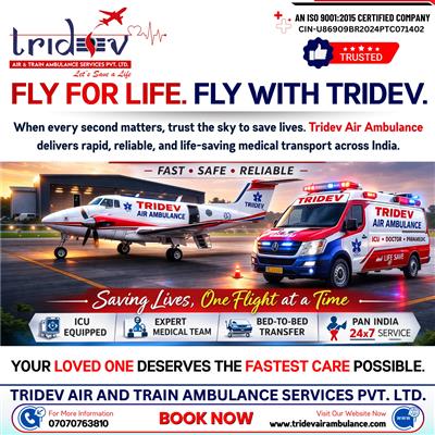 Tridev Air Ambulance Services in Delhi | 24/7 Emergency Medical Transport