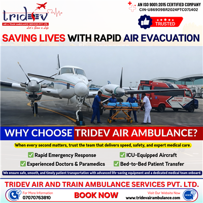 Tridev Air Ambulance Services in Guwahati | 24/7 Emergency Medical Transport