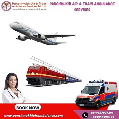 Hire Panchmukhi Air and Train Ambulance Service in Amritsar with Ventilator