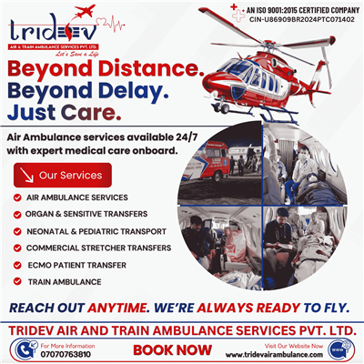 Tridev Air Ambulance Service in Ranchi –Safe Bed-to-Bed Patient Transfer