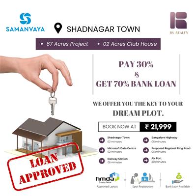 HMDA Approved Project in ( SAMANVAYA) at  SHADNAGAR  GATED COMMUNITY VILLAS PLOT