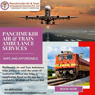 Panchmukhi Air and Train Ambulance Services in Bhavnagar with Medical Devices