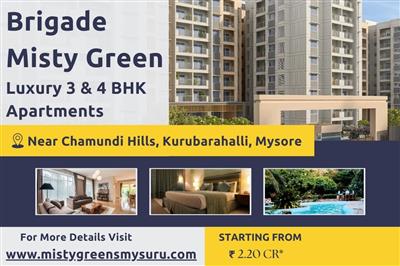 Brigade Misty Green - Luxurious 3 & 4 BHK Apartments Near Chamundi Hills, Mysore