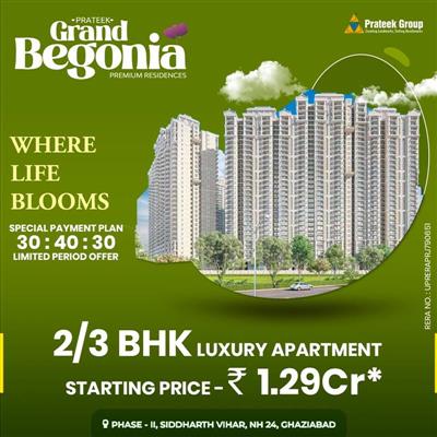 2 BHK Apartment in Ghaziabad By Prateek Grand Begonia