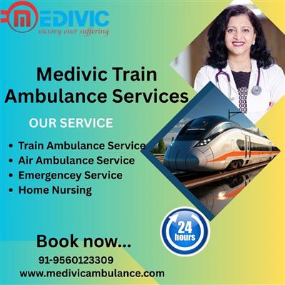 Medivic Train Ambulance Services in Patna keeps life-saving equipment