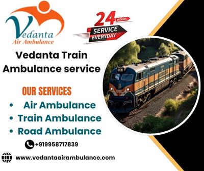 Vedanta Train Ambulance in Ranchi provides the best calm and smooth journey even