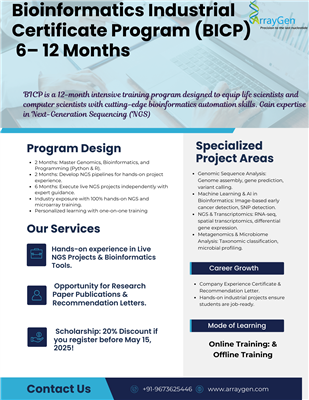 Bioinformatics Services and Training offered