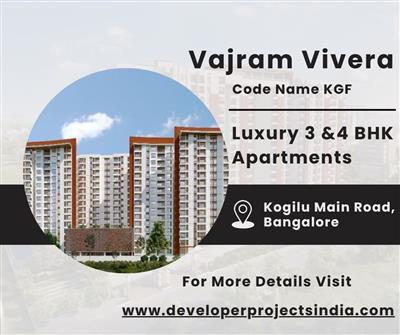 Vajram Vivera Modern 3 & 4 BHK Luxury Apartments on Kogilu Main Road, Bangalore