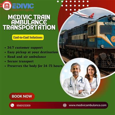 Avail of the Medivic train ambulance from Ranchi to provide designated patient c