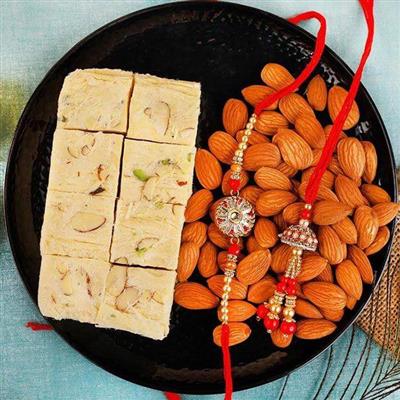 Raksha Bandhan 2025 with Rakhi and Sweets Combos