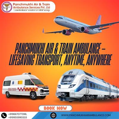 Book an ICU Panchmukhi Air and Train Ambulance Service in Guwahati