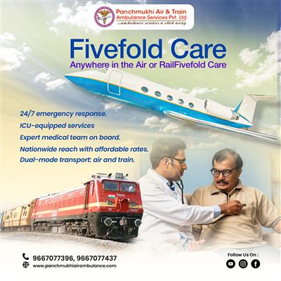 Panchmukhi ICU Air and Train Ambulance in Kolkata- authentic long distance