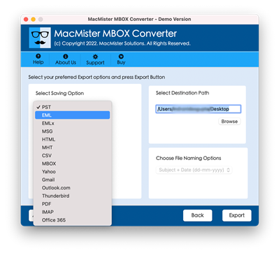 MacMister MBOX Converter for Mac