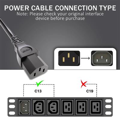 FEDUS 16A 250v Heavy Duty Copper Power Cord 16 Amp Indian Power Plug to IEC 13 S