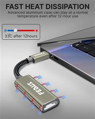 FEDUS Usb C To Hdmi Adapter 4K@60Hz Type-C To Hdmi Female Converter Cable, Porta