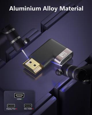 FEDUS 8K Ultra HD HDMI Connector 90 Degree L Shape Flat HDMI Male to Female Conv