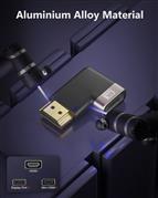 FEDUS 8K Ultra HD HDMI Connector 90 Degree L Shape Flat HDMI Male to Female Conv