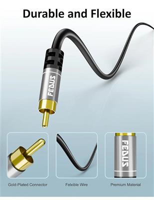 FEDUS RCA to RCA Cable Double Shielded Oxygen-Free Copper Gold Plated 2RCA to 2R