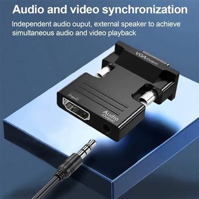 FEDUS VGA to HDMI Converter Cable, VGA to HDMI Adapter with Audio, 1080P Video D