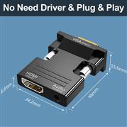 FEDUS VGA to HDMI Converter Cable, VGA to HDMI Adapter with Audio, 1080P Video D