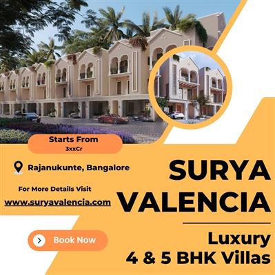 Surya Valencia - Premium 4 and 5 BHK Villas in North Bangalore