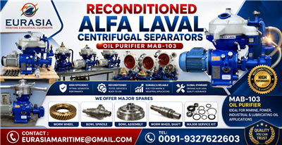 Alfa Laval oil separator purifier spare parts MAB-103B, MAB-104, MAB-205